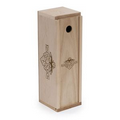 Wood Wine Bottle Gift Box w/ Wood Slide Cover - 14"h x 4.5"w x 4.5"d